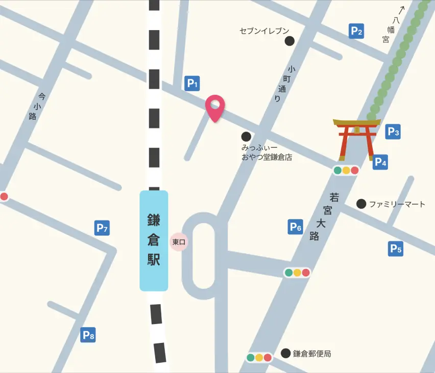 ハチマンデンタルクリニックへのアクセスマップ