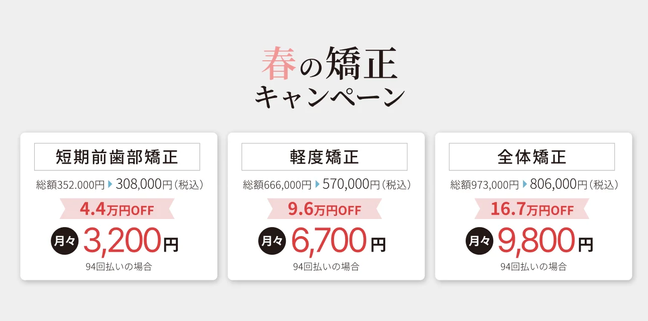 春の矯正キャンペーン